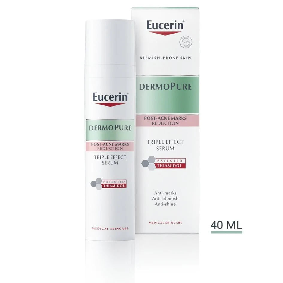 Eucerin DermoPurifyer Oil Control Triple Effect Face Serum with Thiamidol and Salicylic Acid, for Oily and Acne-Prone Skin, Post-Acne Marks Reduction, Long-Lasting Matte Finish, 40ml