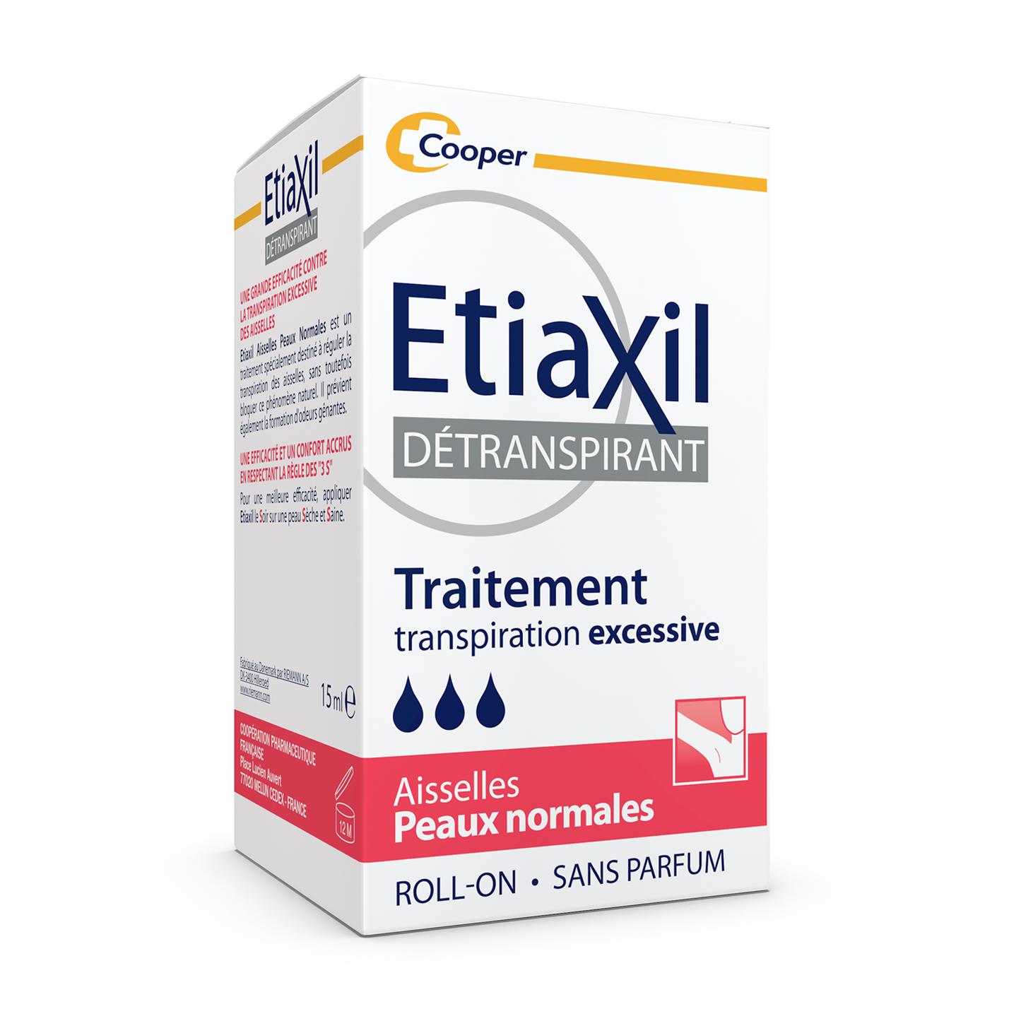 ETIAXIL DÉTRANSPIRANT PEAUX NORMALES AISSELLES ROLL-ON 15ML