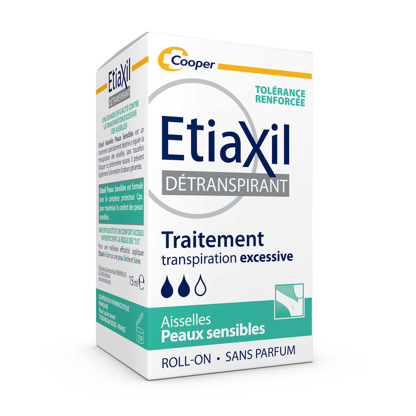 ETIAXIL DÉTRANSPIRANT PEAUX SENSIBLES AISSELLES ROLL-ON 15ML