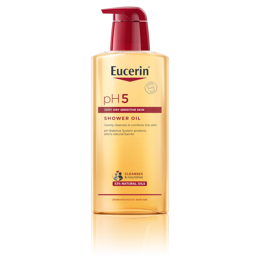 Eucerin pH5 Shower Oil Daily Body Cleanser with Natural Caring Oil, Intensive Nourishing Effect, for Dry Sensitive Skin & Suitable for Allergy-Prone Skin, 400ml
