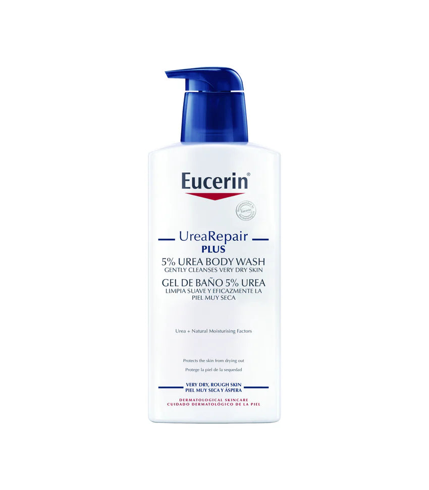 Eucerin UreaRepair Plus 5% Urea Body Wash Fluid, Gentle Body Cleanser and Mousturizer for Dry Skin, Soothes and Relieves Itching, Suitable for Mature & Diabetic Skin, 400ml