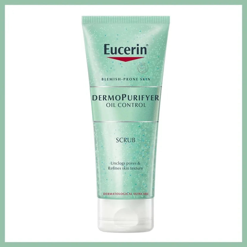 Eucerin DermoPurifyer Oil Control Facial Scrub for Blemish & Acne-Prone Skin with Lactic Acid, Unclogs Pores, Reduces Blackheads & Impurities, Provides Smooth Skin, for Oily Skin, 100ml