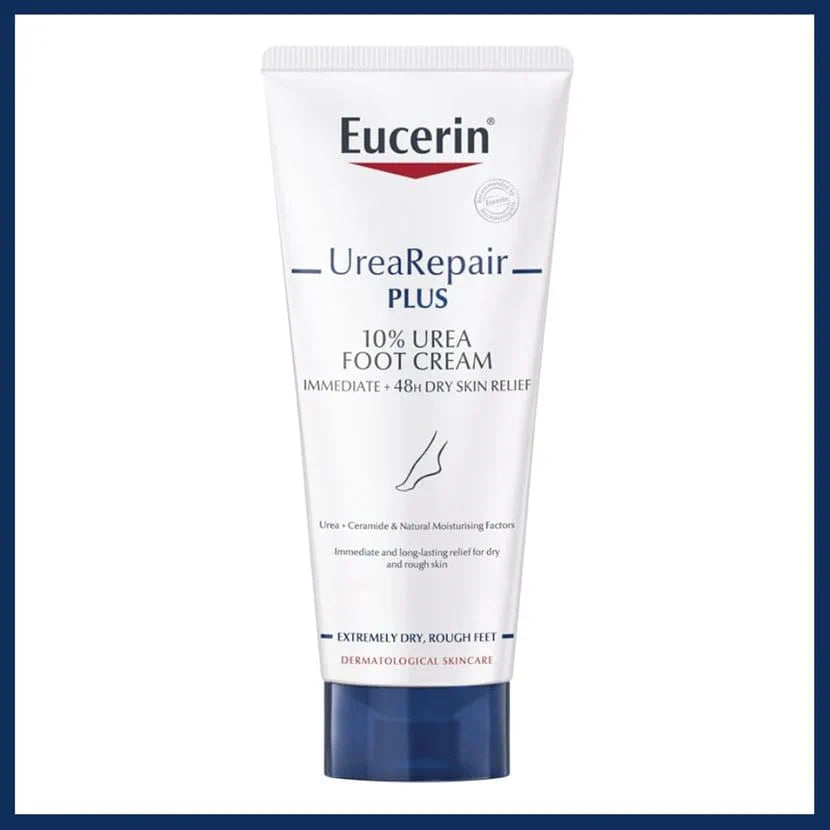 Eucerin UreaRepair Plus 10% Urea Foot Cream with Ceramide, Smoothes Callouses and Thickened Heels, Feet Care for Very Dry Skin, Suitable for Mature & Diabetic Skin, 100ml