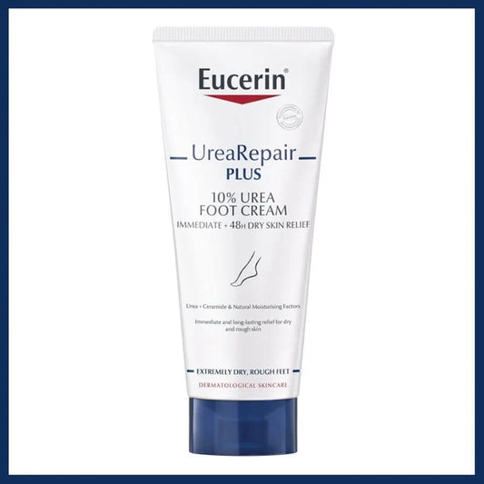 Eucerin UreaRepair Plus 10% Urea Foot Cream with Ceramide, Smoothes Callouses and Thickened Heels, Feet Care for Very Dry Skin, Suitable for Mature & Diabetic Skin, 100ml