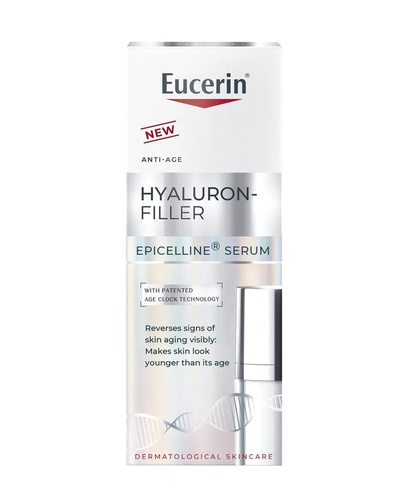 Eucerin Hyaluron-Filler Anti-Age Epicelline Serum, with Patented Age Clock Technology, Visibly Reverses 10 Signs of Skin Aging, for Younger-Looking Skin, Dermatologically Tested, 30ml