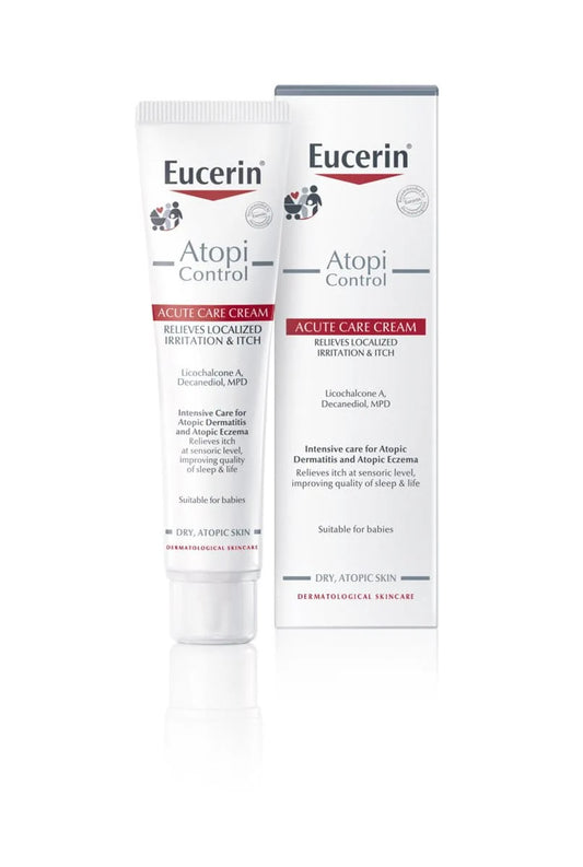 Eucerin AtopiControl Acute Care Body Cream with Ceramides, Relieves Locatized Irritation & Itch, Intensive Care for Dry, Atopic and Sensitive Skin, Fragrance and Paraben-Free, 40ml