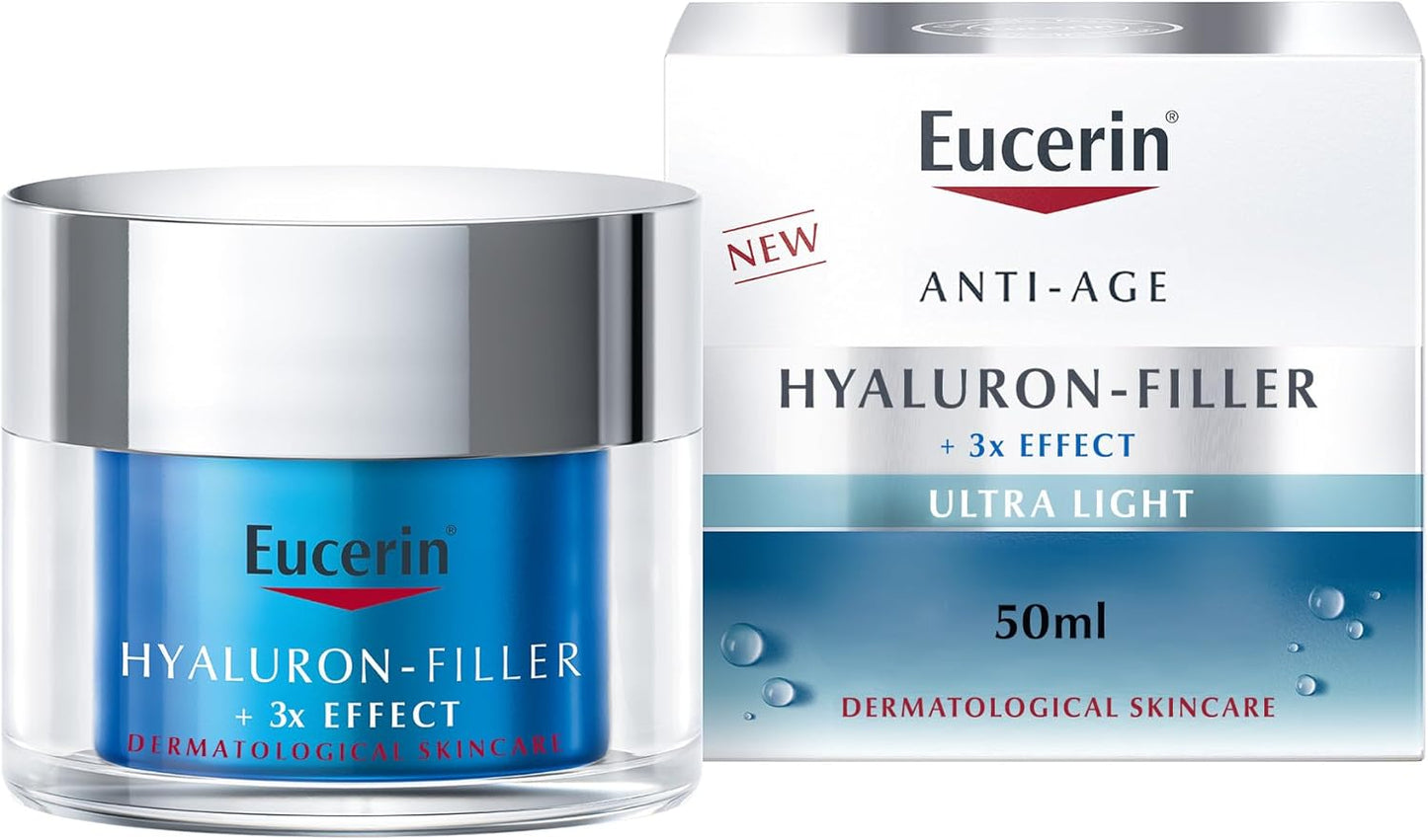 Eucerin Hyaluron Filler Night Booster with Hyaluronic Acid and Vitamin E, 72-Hour Moisturization Night Face Cream, Plumps Up Fine Lines & Hydrates Skin, Lightweight Formula, For All Skin Types, 50ml