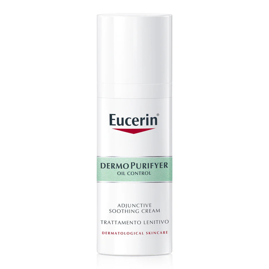 Eucerin DermoPurifyer Oil Control Adjunctive Soothing Face Day Cream for Oily and Acne-Prone Skin, UVA & UVB Protection, SPF 30, Moisturizes and Soothes Skin, Reduces Redness, 50ml