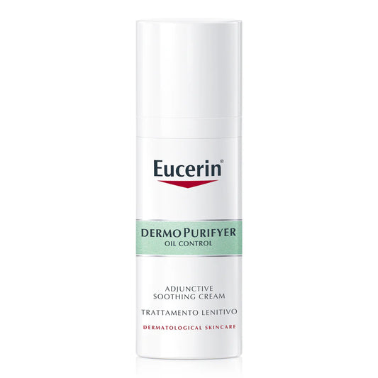 Eucerin DermoPurifyer Oil Control Adjunctive Soothing Face Day Cream for Oily and Acne-Prone Skin, UVA & UVB Protection, SPF 30, Moisturizes and Soothes Skin, Reduces Redness, 50ml