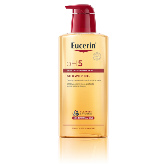 Eucerin pH5 Shower Oil Daily Body Cleanser with Natural Caring Oil, Intensive Nourishing Effect, for Dry Sensitive Skin & Suitable for Allergy-Prone Skin, 400ml