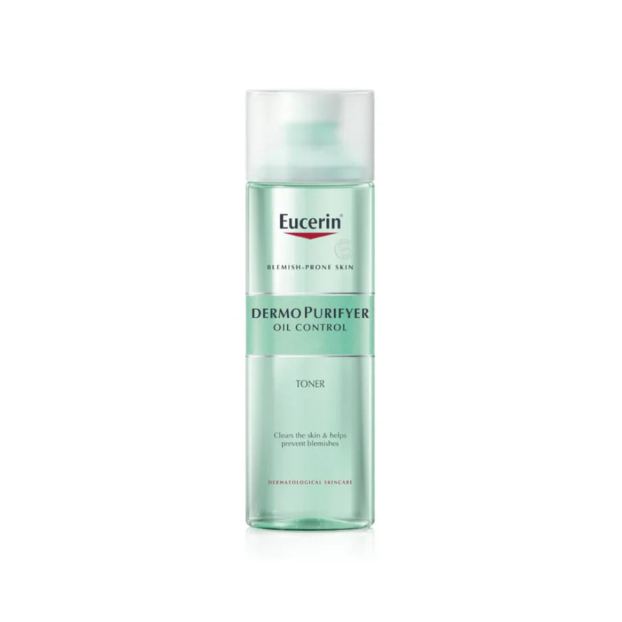 Eucerin DermoPurifyer Oil Control Facial Toner for Blemish & Acne-Prone Skin with Lactic Acid, Unclogs Pores, Prepares for Skin Care Products, Provides Intensive Cleansing, 200ml