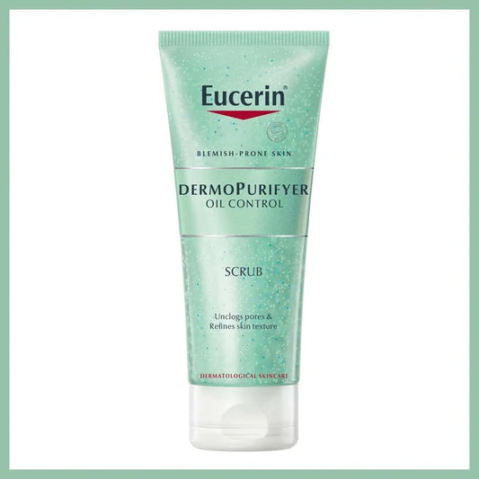 Eucerin DermoPurifyer Oil Control Facial Scrub for Blemish & Acne-Prone Skin with Lactic Acid, Unclogs Pores, Reduces Blackheads & Impurities, Provides Smooth Skin, for Oily Skin, 100ml